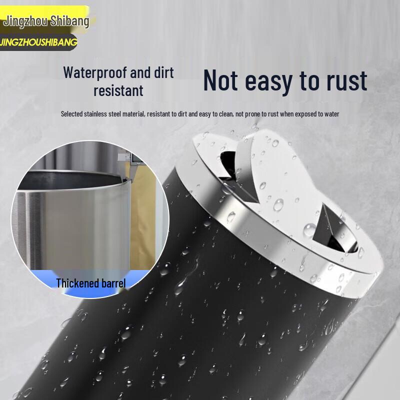 JINGZHOUSHIBANG Commercial Stainless Steel Round Waste Bin