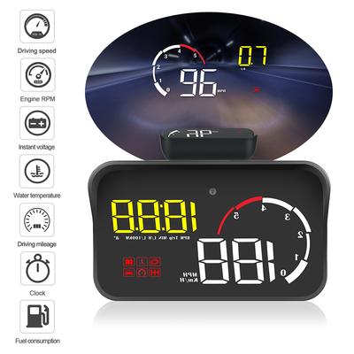 Универсальный автомобильный HUD дисплей, интеллектуальная система сигнализации, многофункциональный M10 A100, проектор на лобовое стекло OBD2, предупреждение о превышении скорости
