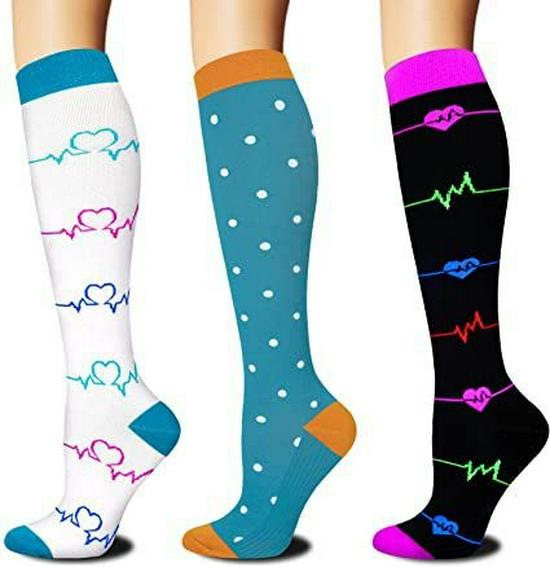 "Женские компрессионные спортивные носки": 3 пары для бега и прыжков со скакалкой