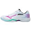 Wave Claw 2 Lightweight Shock Absorbing Non-Slip Breathable Low-Top Badminton Shoes Unisex Sneaker White Purple 71GA211030