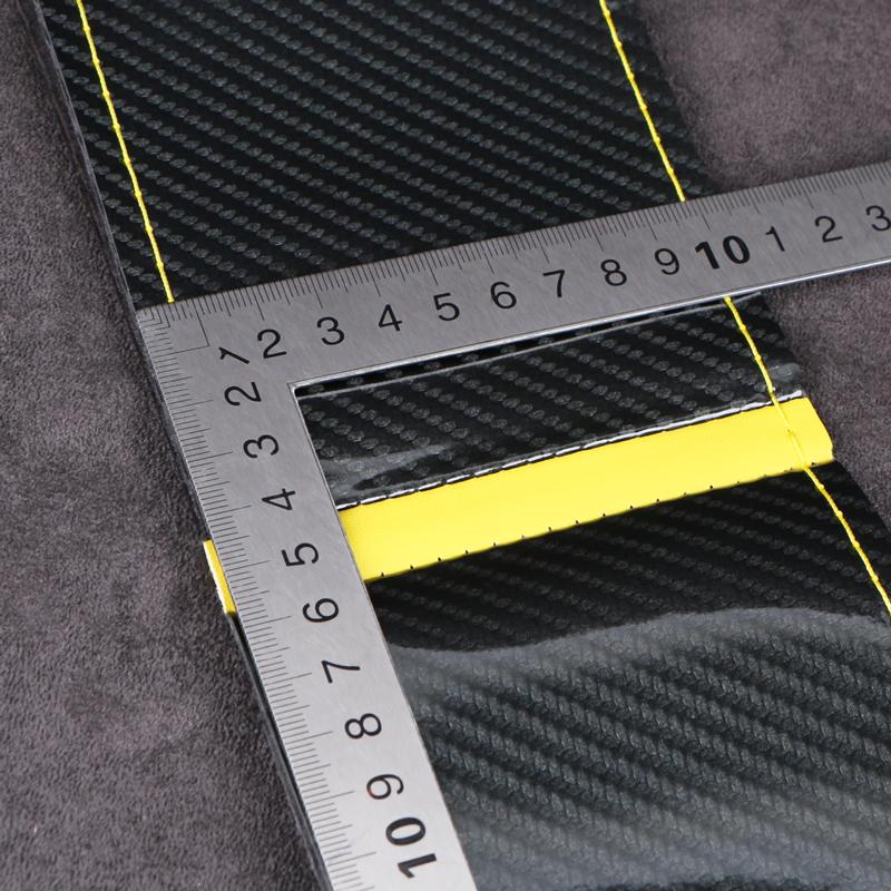 DIY Car Steering Wheel Cover Carbon Fiber Black Superfiber Leather 38cm Hand-Sewn Vehicle Wheel Wrap Comfortable Grip Anti-slip