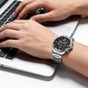 Мужские кварцевые часы с субциферблатами Аналоговые наручные часы с отображением даты Водонепроницаемые Светящиеся Хронограф Классические часы Ремешок из нержавеющей стали