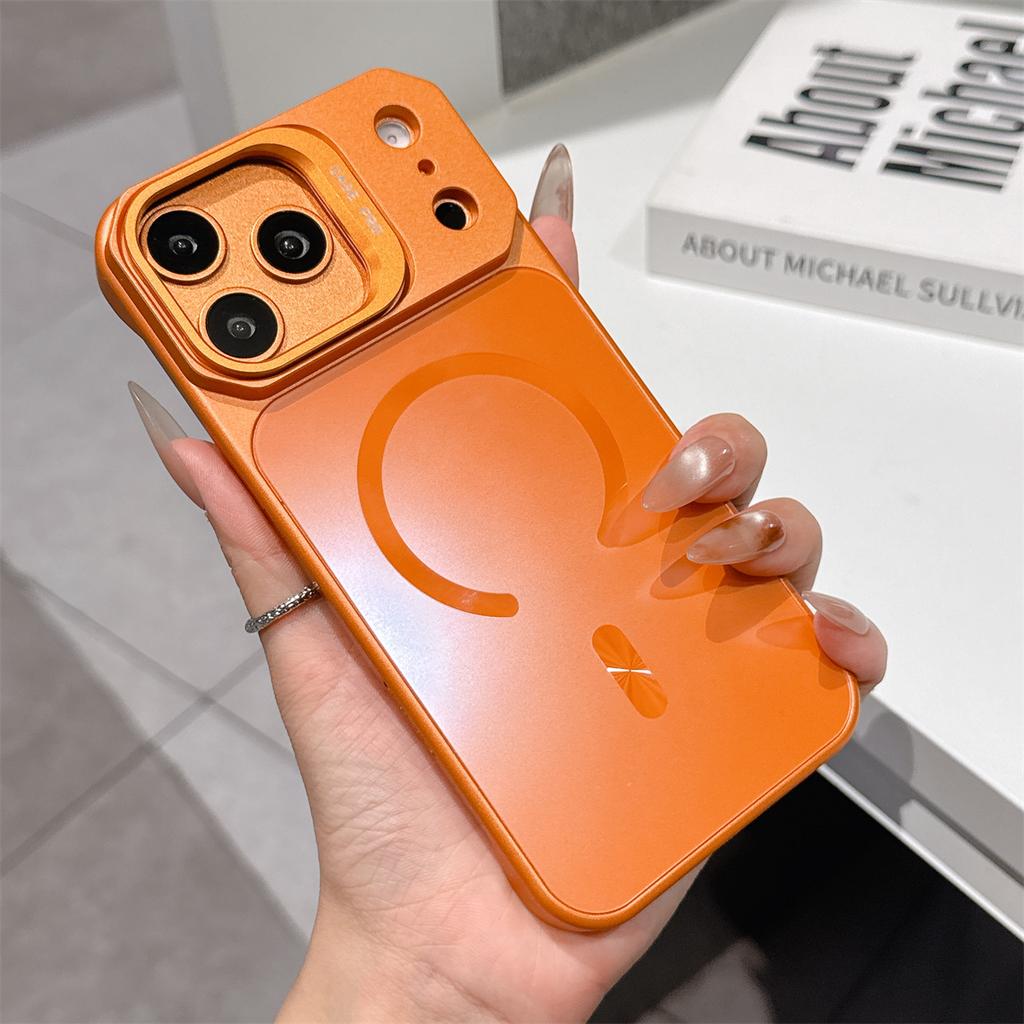 Чехол для телефона со стойкой для линз класса люкс для Apple iPhone 17 16 15 Pro Max 14 13 Держатель Магнитная Беспроводная Зарядка Защитная Задняя Крышка