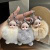 Брелок-помпон с бантом для малышей Sleep Baby Fluffy Doll Keyring INS Plush Dolls Подвеска для детей