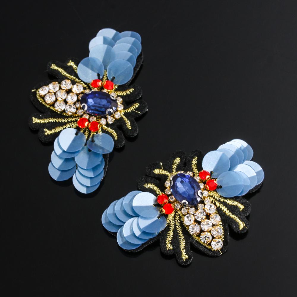 Beaded Apparel Sewing & Fabric Rhinestone Sew On Patch Sequin Patches Bee Badge Crystal Applique