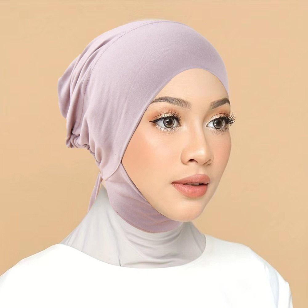 Turbante Muslim Headscarf Hat India Hats Inner Hijab Caps Headband Cap Islamic Underscarf Bonnet