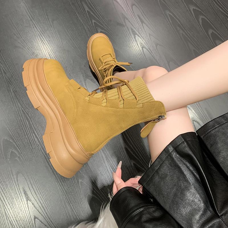 Fashion Chelsea Boots Women Flats Platform Shoes Sport 2024 New Ankle Winter Designer Casual Goth Walking Shoes Punk Motorcycle Botas