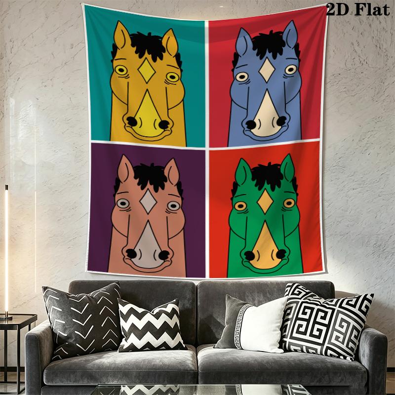 BoJack Horseman Wall Tapestry Aesthetic Wall Hanging Printed Fabric Blanket Decorative Tapestries for Bedroom Living Room Home Decor