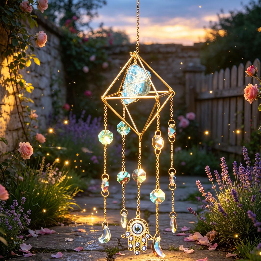 Crystal Agate Plate Car Pendant Sun Catcher Wind Chime Hanging Ornament for Home Decor for Wedding or Valentine's Day
