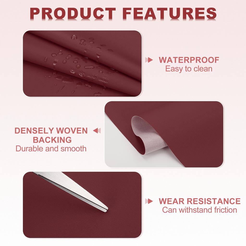 Листы из искусственной ПУ кожи Листы ткани из искусственной кожи Виниловая ткань Синтетическая Мягкая Водонепроницаемая Замена Обивки Автомобиля 63x39.4in