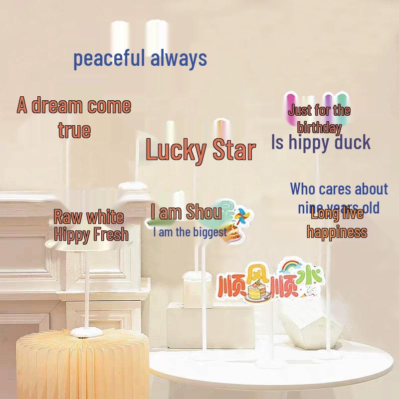 Children's Birthday Handheld Sign Table Card Decoration & Photo Prop