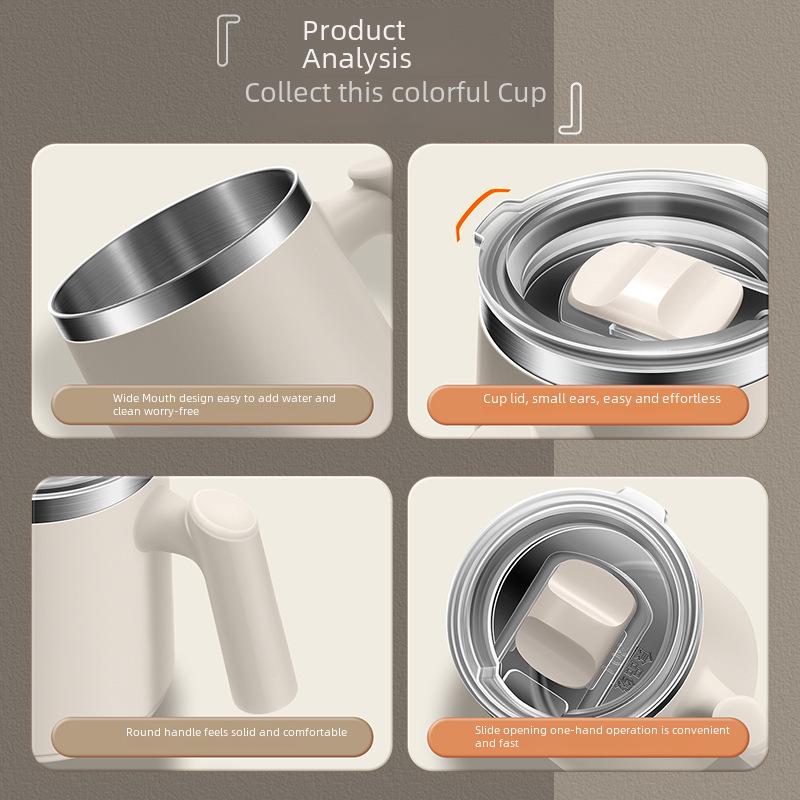 Переносная кружка из нержавеющей стали 304 в форме арбуза — двухслойная, с защитой от ожогов, с крышкой для кофе и чая