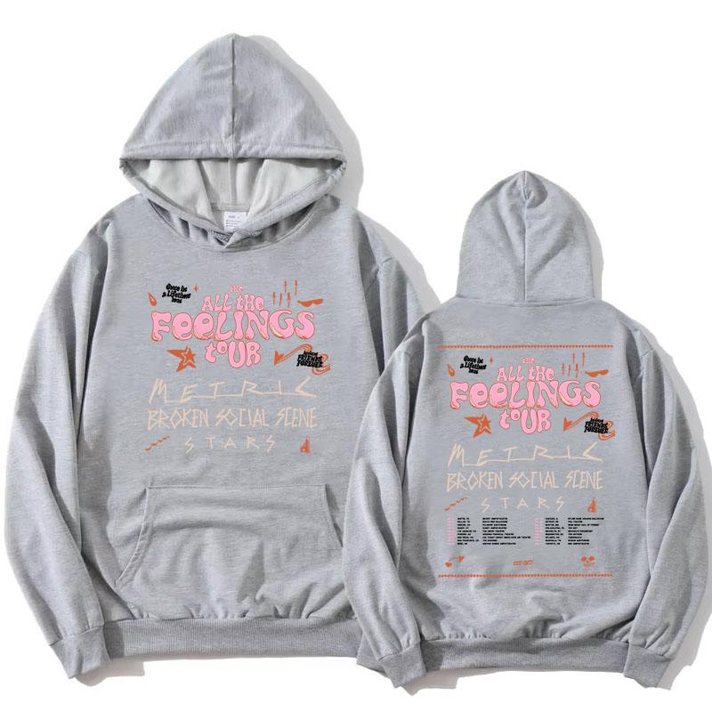 Толстовки с капюшоном All The Feelings Tour 2026 Metric Broken Social Scene and Stars Флисовые с длинным рукавом Женские худи