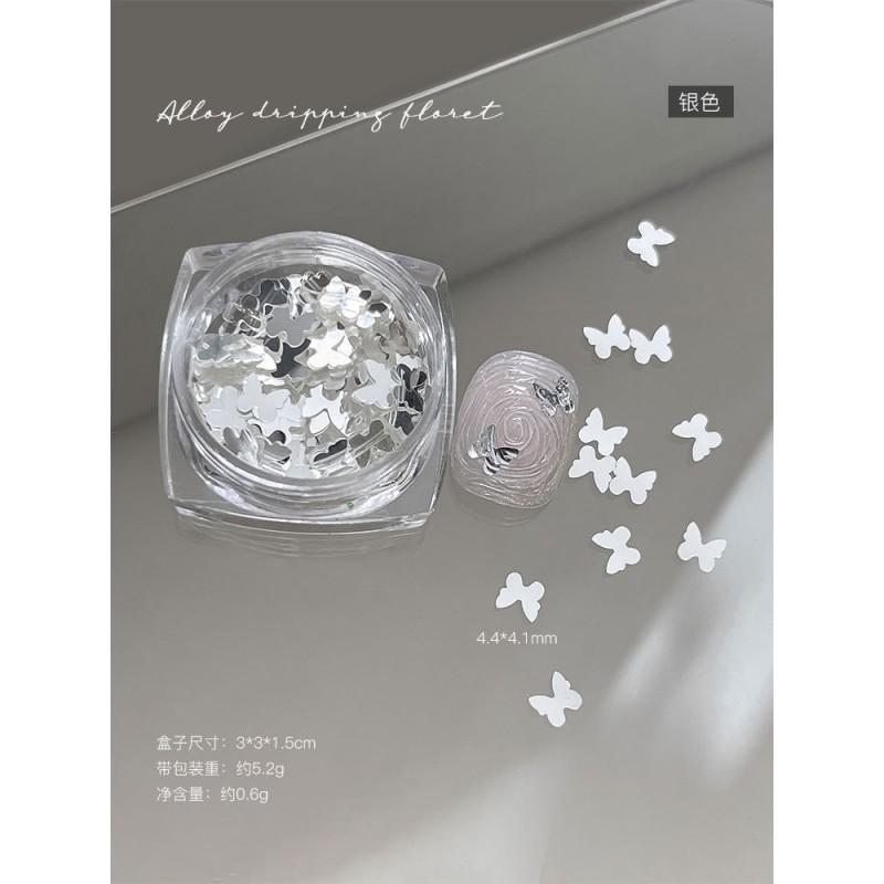 High Shiny Round Tail Butterfly Nail Art Sequins Macaron Ultra-thin Iridescent Decorations