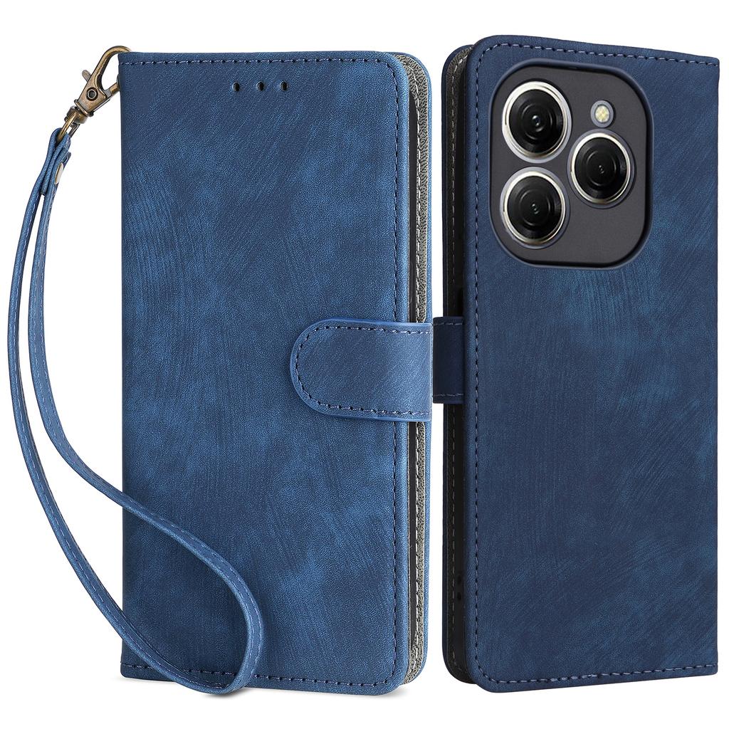 Для TECNO Spark 20 Pro KJ6 Чехол Блокировка RFID PU Кожа+ТПУ Чехол для мобильного телефона с ремешком