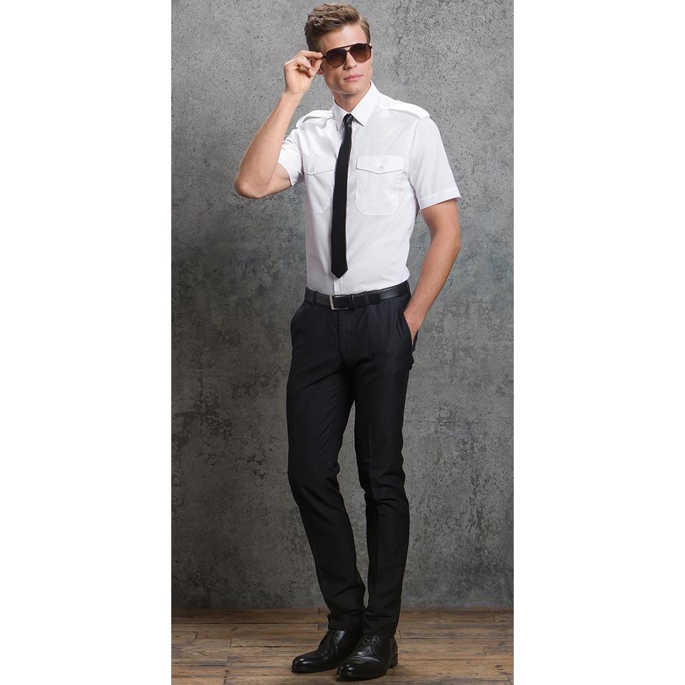 Kustom Kit Мужская рубашка-пилот с коротким рукавом