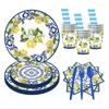 Cross-Border Blue & White Porcelain-Themed Disposable Party Set: Plates, Cups, Napkins for Birthday Decorations.