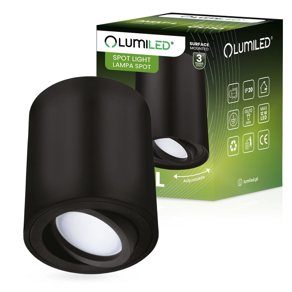 Surface-Mounted Halogen Spot Tube Movable Fixture Amat-L Gu10 Round Black 115Mm