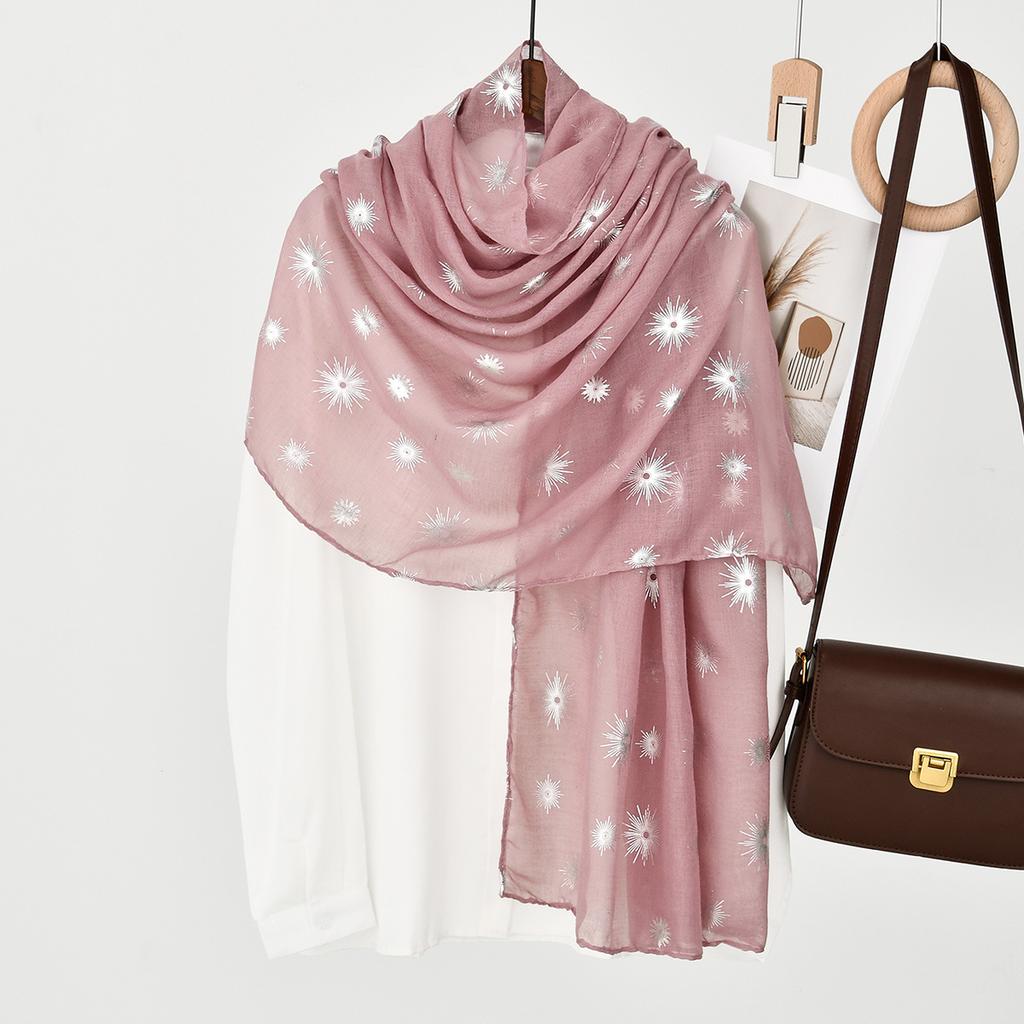 New Dandelion Silver Stainless Steamed Glitter Long Scarf Ins Style All-match Fashion Scarf Soft Breathable Shawl Headscarf