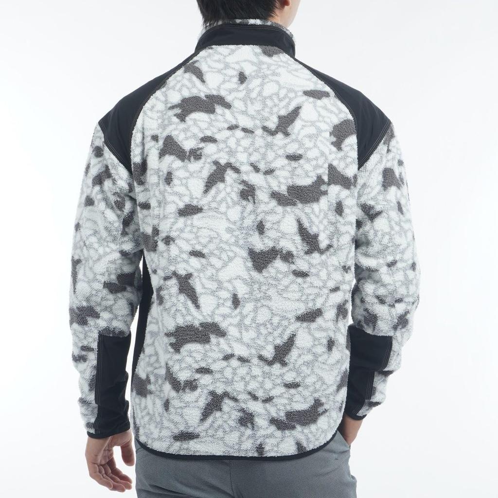 Le Coq Sportif Golf Stretch Forcer Printed Boa Fluffy and Perfect for GY00 Men's Blouson, Stylish, Golf, LG4FSW53M, Gray,