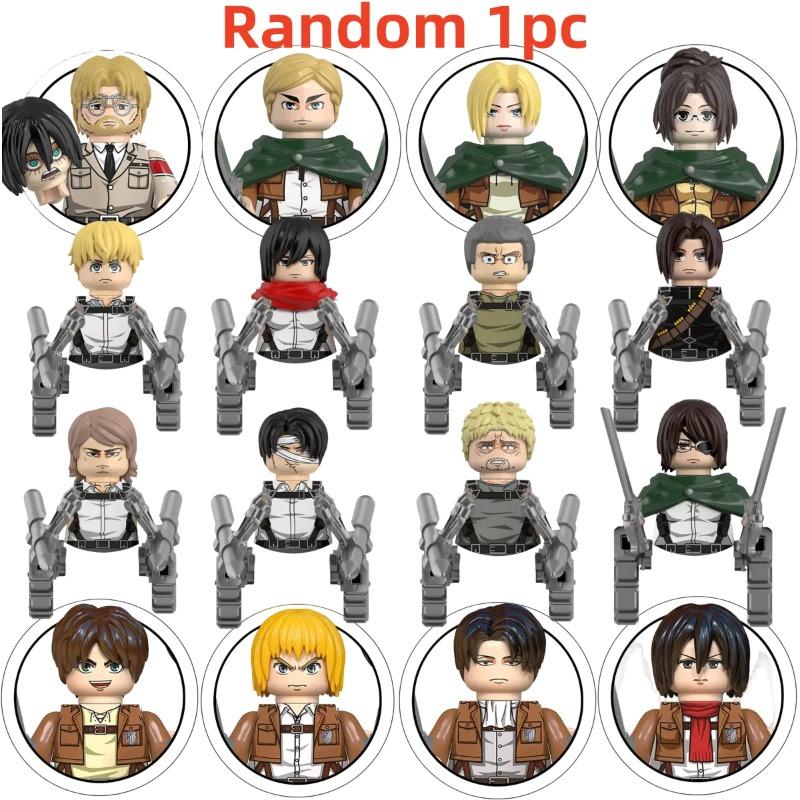 Слепая коробка Строительные блоки Мини-модели Фигурки Атака на Титанов Леви Аккерман Эрен Микаса Гигант Анни Хэллоуин Рождественские подарки Игрушка