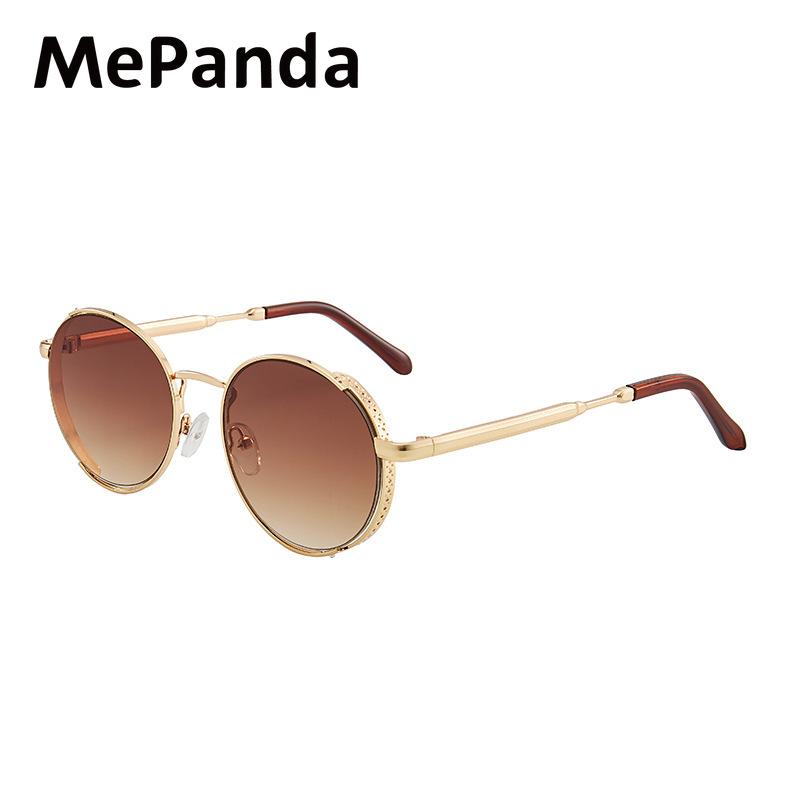 MePanda унисекс, персонализированные спортивные солнцезащитные очки в круглой оправе из металла в стиле панк, UV400
