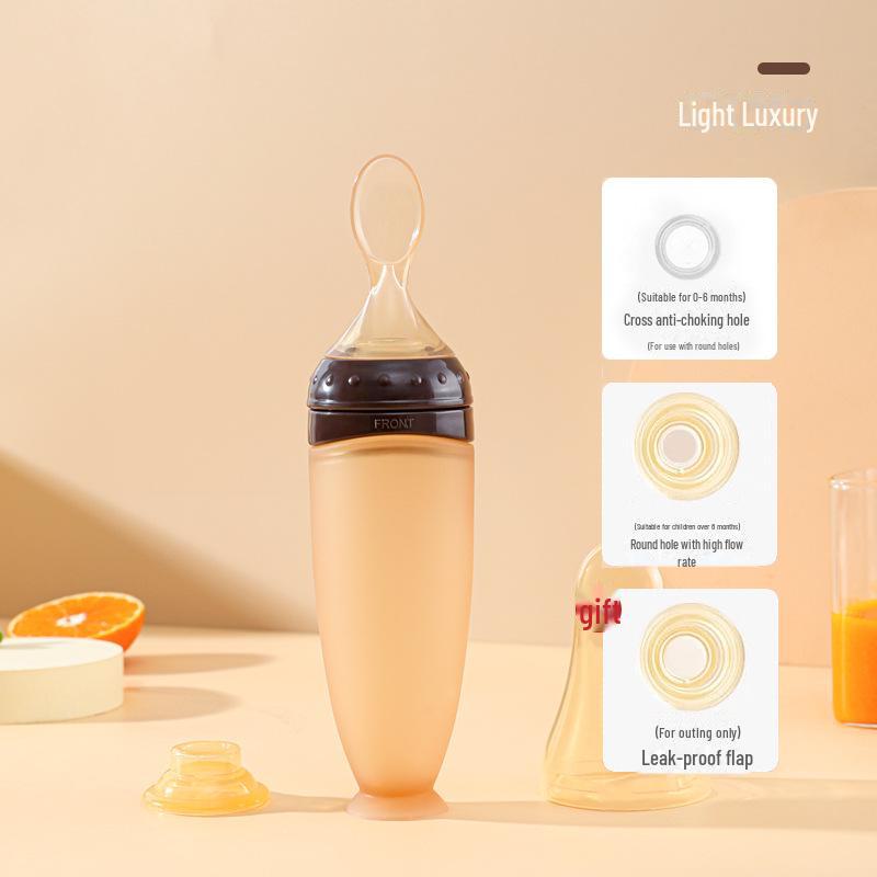 Силиконовая бутылочка для кормления Baby Squeeze с мягкой ложкой для рисовой каши