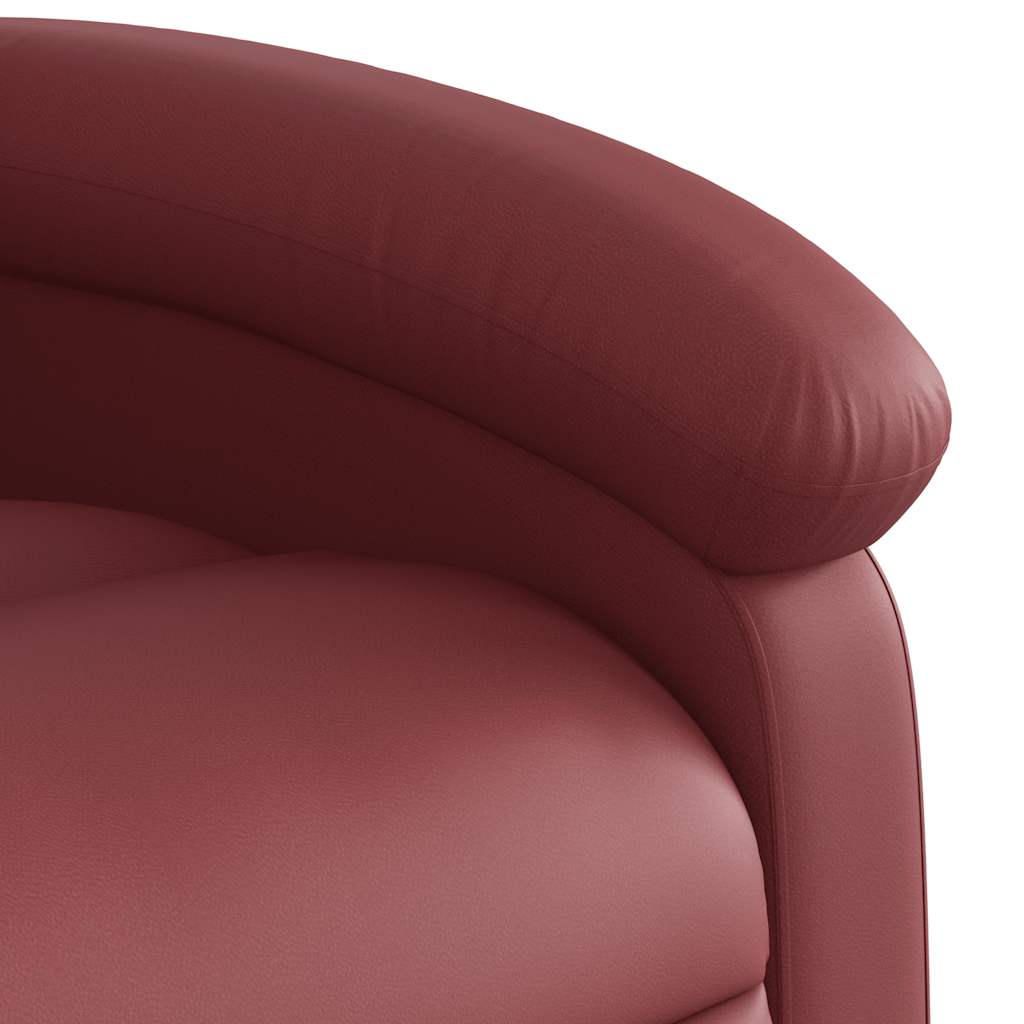 Electric Massage Chair Burgundy Faux Leather