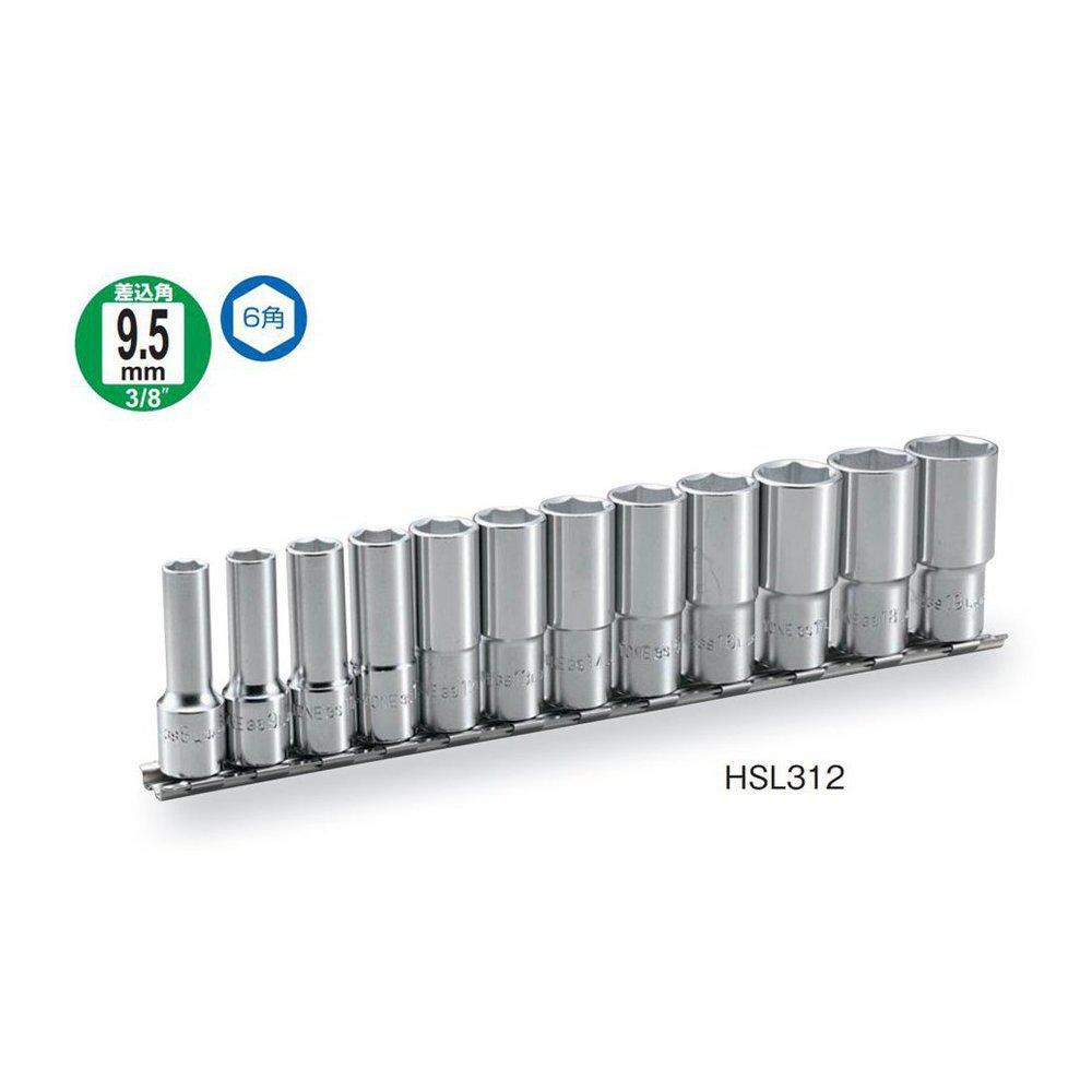 TONE Deep Socket Set with HSL312 Drive Angle Contents 12 Items (Hexagonal, Holder) 9.5mm (3/8")