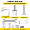 VEVOR 5 Step Railing Stainless Steel Transitional Handrail fit for Level Surface and 1 to 5 Steps Adjustable Stair Railing Indoor Outdoor Step