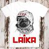 230 Gsm 100% Cotton Laika Astronaut Dog Russia Drawing Art Super Cool Best Gift Top Tee T Shirt 8887