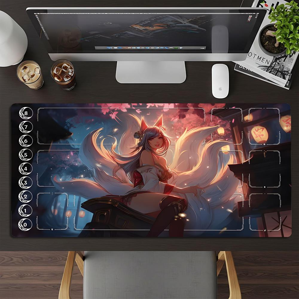 35x60 Fox Ear Mage Zone Card Playmat Mouse Pad Stitched with Magic Zones Game Mats for MTG/TCG Card Battle Commander Gaming Mat