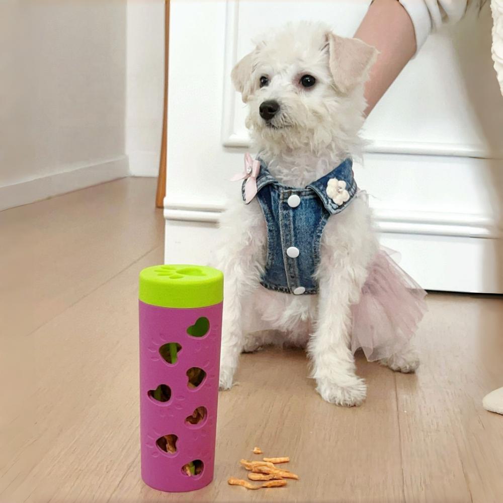 Suction Cup Treat Roller Toy for Dogs: Chew-Resistant Treat Dispensing Ball for Dental Health, Stays in Place for Play