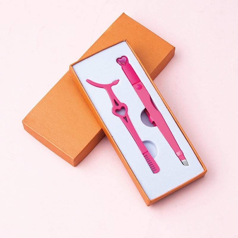 Pinky Leem Custom Private Logo Grip Eyebrow Tweezers Black Pink Thick Metal Stainless Steel Brow Tweezers