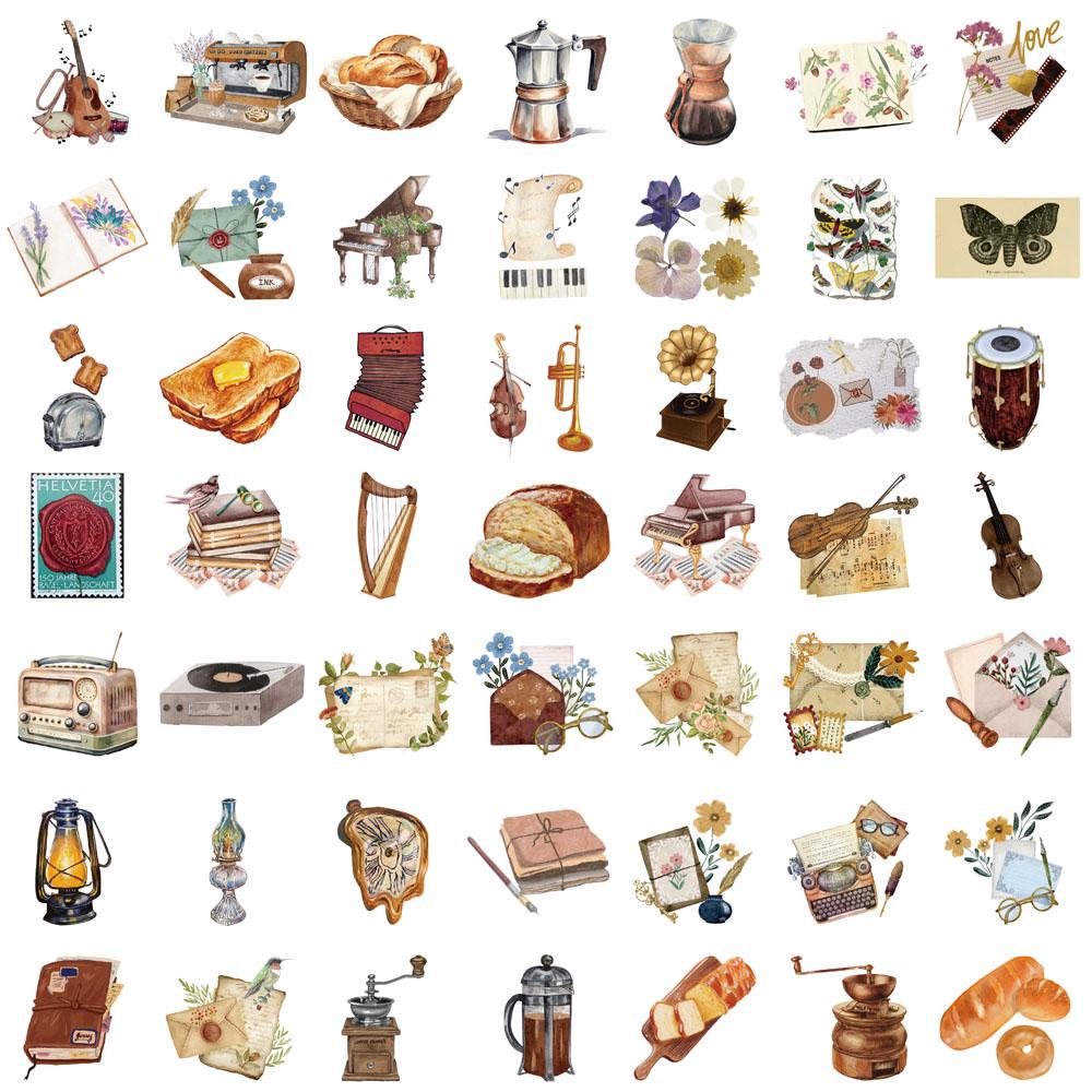 50 ШТ. Секрет Любви Времени Ретро Ручной Работы Наклейки Эстетичные Наклейки Ноутбук Багаж Мультяшные Крутые Скейтборд Граффити Наклейка