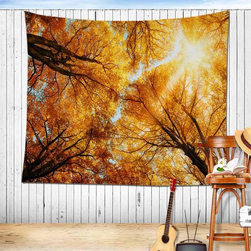 Романтический осенний пейзаж лес лиственный домашний гобелен спальня гостиная фон эстетизм украшения