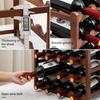 Bamboo Wine Rack Holder Bar Cabinets Stackable Storage Cube Tabletop for Champagne