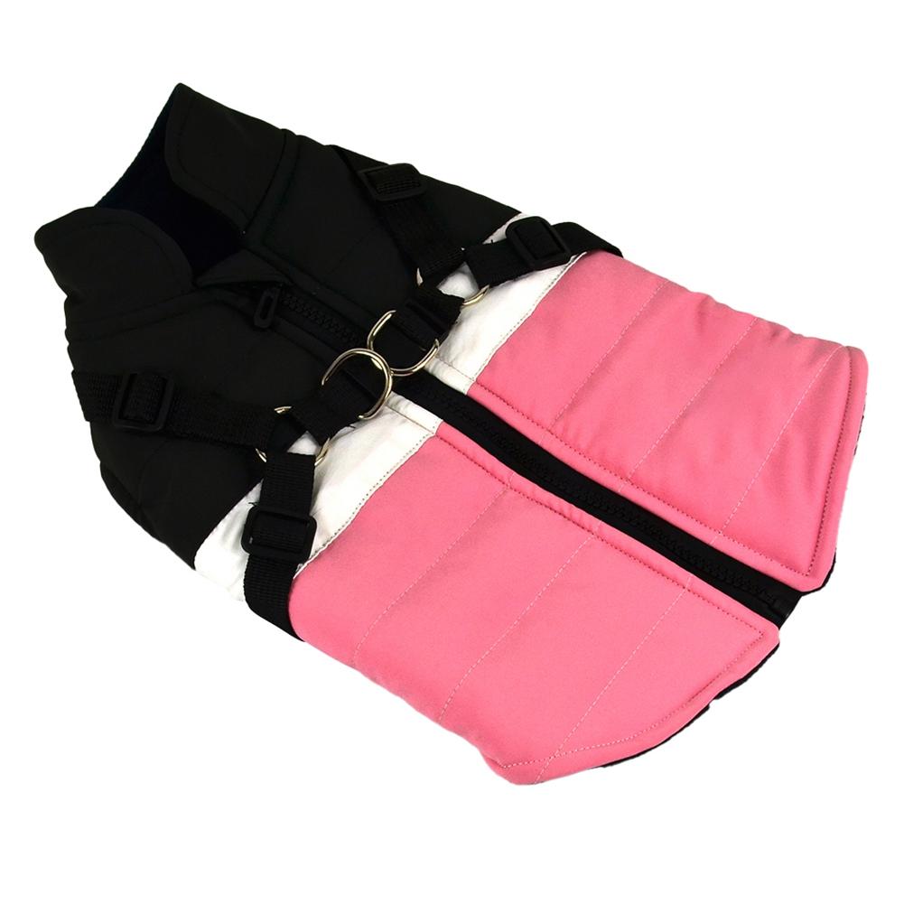 Куртка для домашних собак со шлейкой, зимняя теплая одежда для собак, водонепроницаемое пальто для больших собак, наряды для лабрадоров, чихуахуа, французских бульдогов