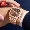 OLEVS Часы Люксовые Мужские Оригинальные Квадратные Кварцевые Часы Нержавеющая Сталь Водонепроницаемые Светящиеся Неделя Дата Часы Для Мужчины