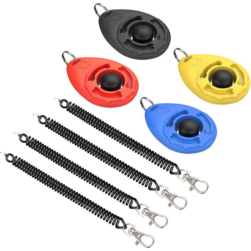 1PC Dog Training Clicker Pet Cat Dog Click Trainer Various Style Aid Tools Adjustable Wrist Strap Sound Key Chain Dog Supplies