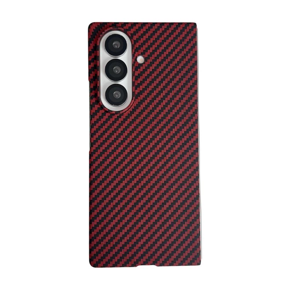 Премиальный чехол с узором из углеродного волокна и кевлара для Samsung Galaxy Z Fold 7 6 5 4 3, противоударный, невидимая магнитная зарядка, защитная крышка