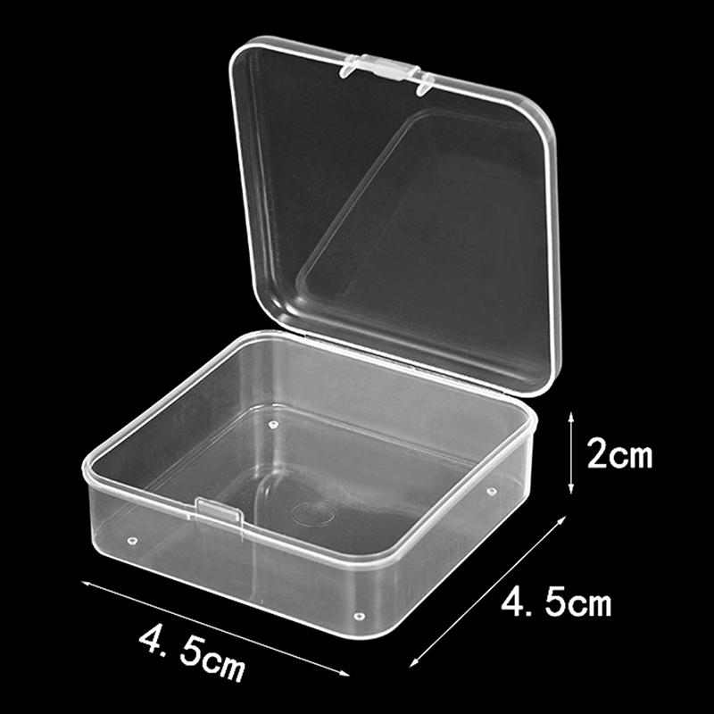 Mini Box Square Clear Earrings Rings Beads Jewelry Storage Case Container Box