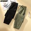 2023 Plus Size Summer Women Pants Loose Patchwork Casual Style Striped Female Fashion Trousers Green Pants