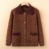 Grandma's Spring Sweater Cardigan Lapel Spring Autumn Middle-aged and Elderly Mother Wears Knitted Jackets Elderly Plus Velvet Clothes