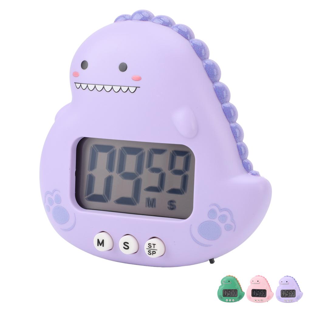 Милый детский таймер с динозавром, большой ЖК-дисплей, громкий будильник, цифровой кухонный таймер, магнитный таймер обратного отсчета