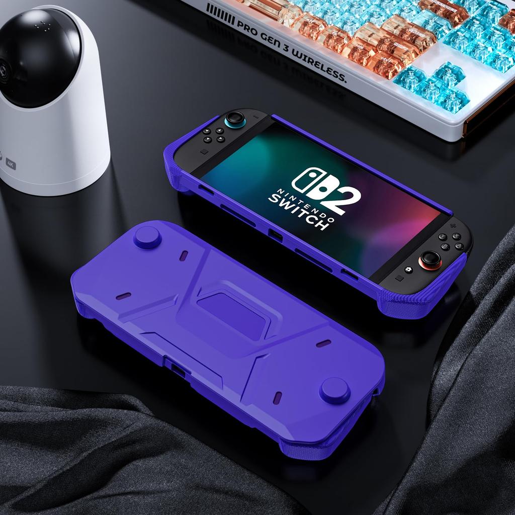 ProCase Nintendo Switch 2 Protective Case with Detachable Front Shock Scratch Easy Ergonomic Handheld Hard Shell Purple (2025 Release) Cover,
