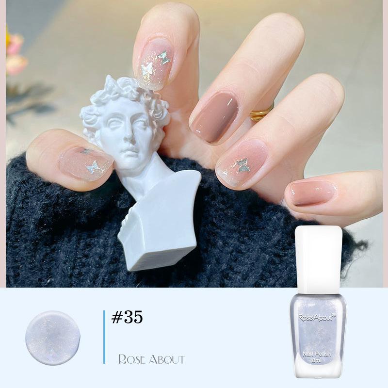 Летний маникюр, без выпечки, стойкий и быстросохнущий, на водной основе, без запаха, рвущийся, прозрачный как лед нюдовый лак для ногтей