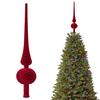 Christmas Tree Topper 11 Inches Velvet Flocked Gourd Tree Topper Colorful Spiral Christmas Tree Decoration Festive Atmosphere Ornament