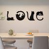 4 шт. наклейки с надписями «Любовь кота», самоклеящиеся наклейки на стену с изображением кота, акриловые наклейки на зеркало, настенные художественные наклейки для гостиной, спальни, детской комнаты