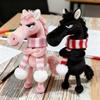 Cartoon Horse Keychain Exquisite Fantasy Style Craftsmanship Pony Plush Doll With Scarf Pink Simulation Horse Toy Christmas Gift